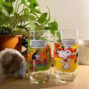 Peanuts Camp Snoopy collection glasses